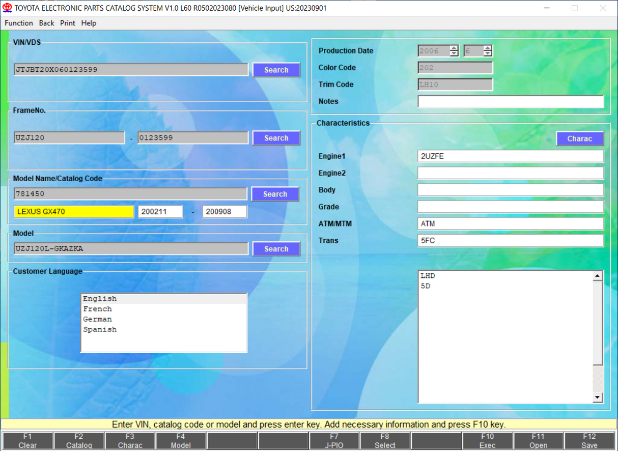 Toyota & Lexus EPC 01.2025 ALL REGIONS Spare Parts Catalog