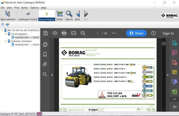 Bomag Electronic Parts Catalogue 2023