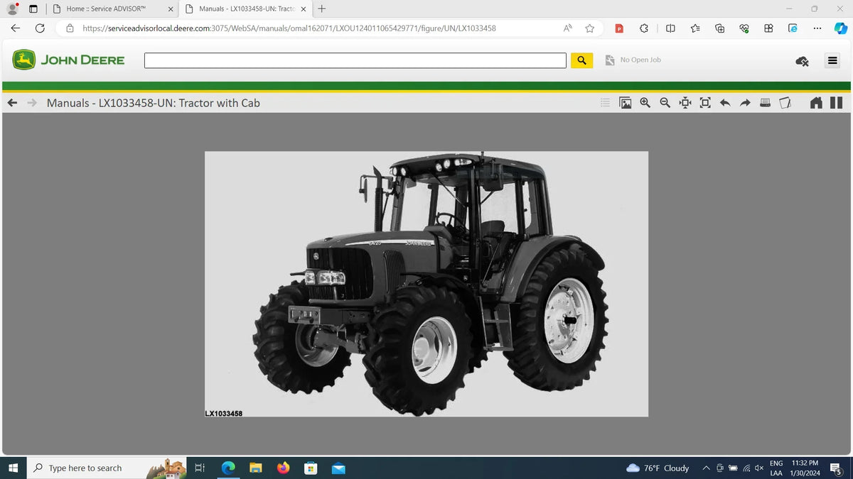 John Deere Service Advisor 5.4.84 — software interface screenshot 8