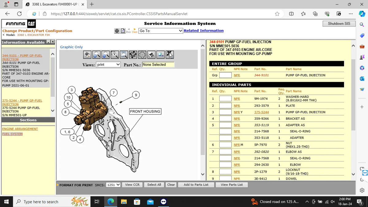 CAT SIS 2021 Offline — software interface screenshot 8