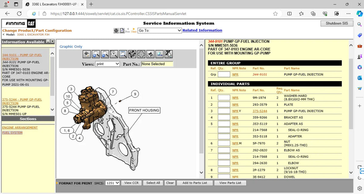 CAT SIS 2021 Offline — software interface screenshot 14