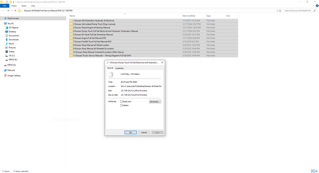 Doosan All Model Full Service Manual DVD 22.7 GB PDF