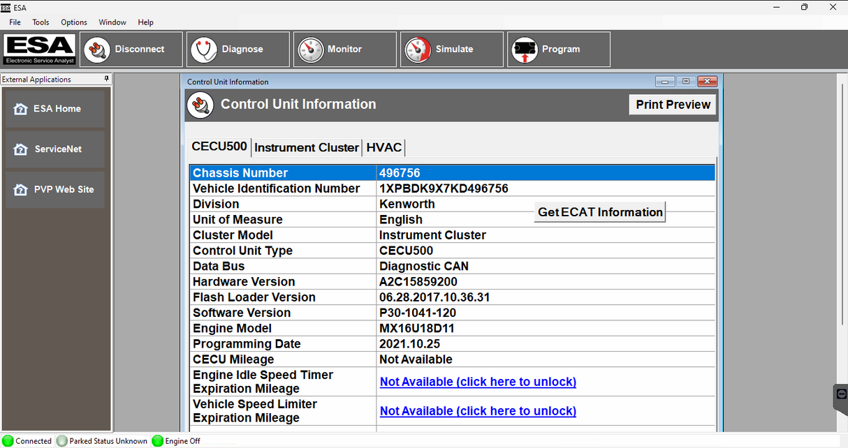 Paccar ESA 5.7.0 ( Kenworth & Peterbilt ) + SW Programming Files 2025