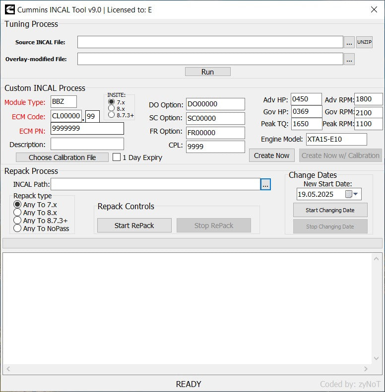 Cummins Incal Tool V9.1