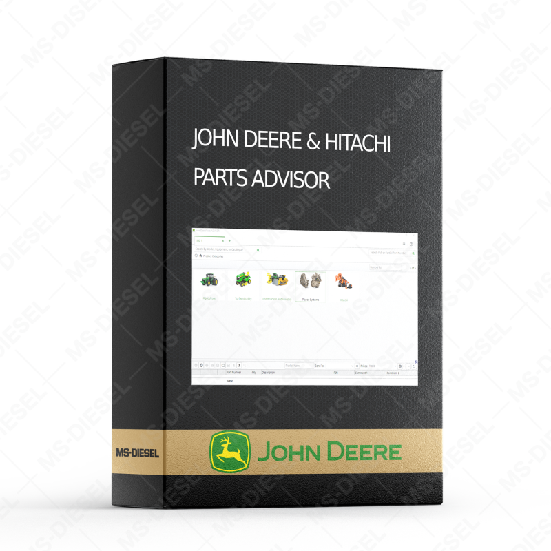 John Deere & Hitachi Parts Advisor CF + AG — software overview