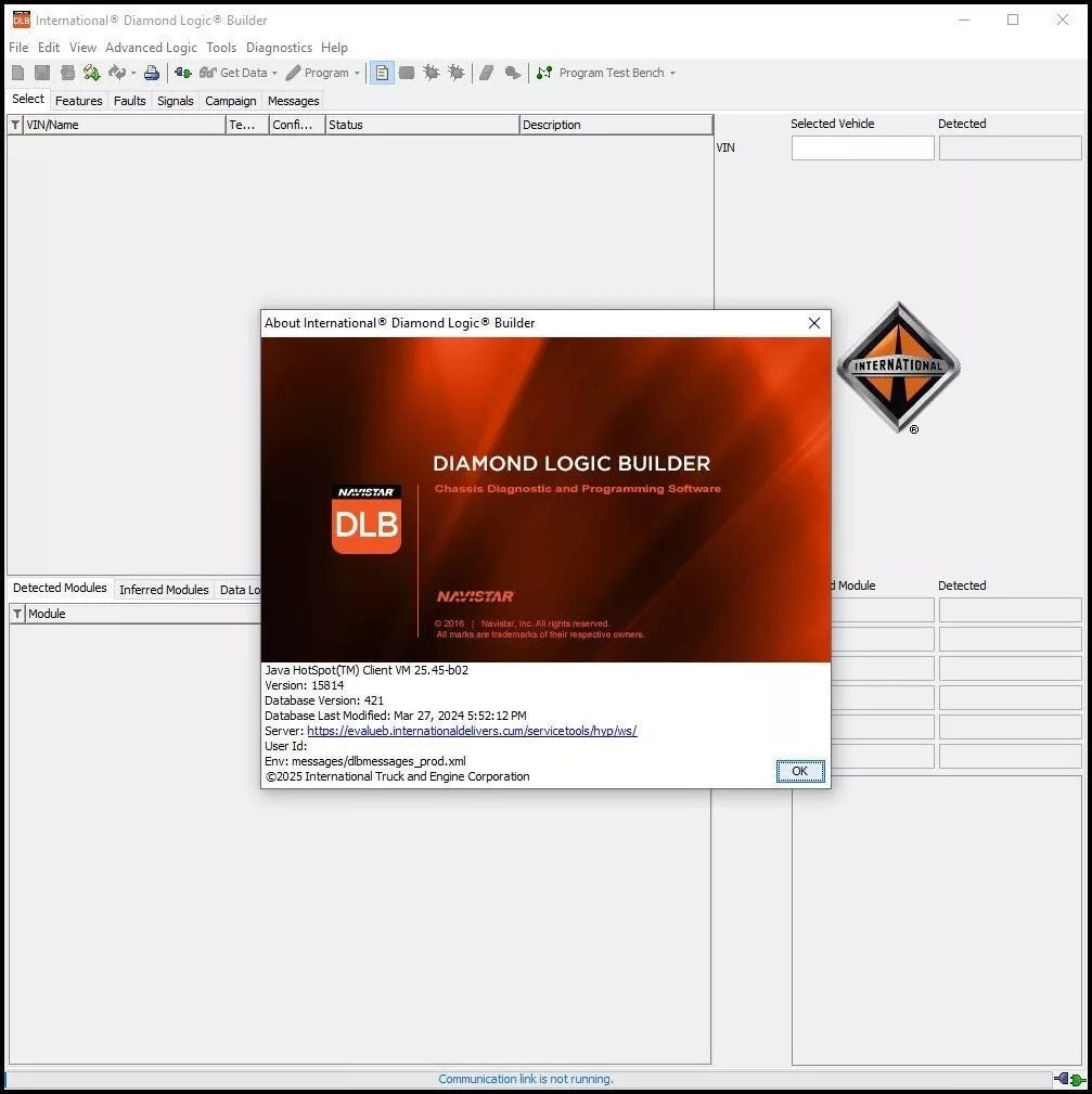 INTERNATIONAL Diamond Logic Builder Diagnostic Software (DLB)