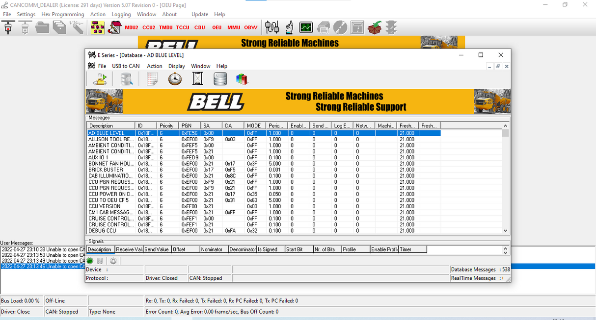 BELL CANCOMM 5.07 [DIAGNOSTIC SOFTWARE]