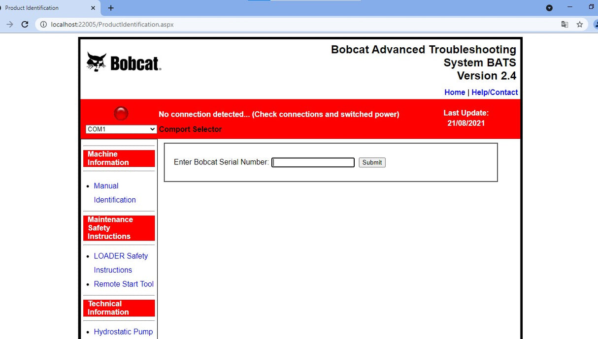 Bobcat BATS Advanced Troubleshooting System 2.4 2021.05