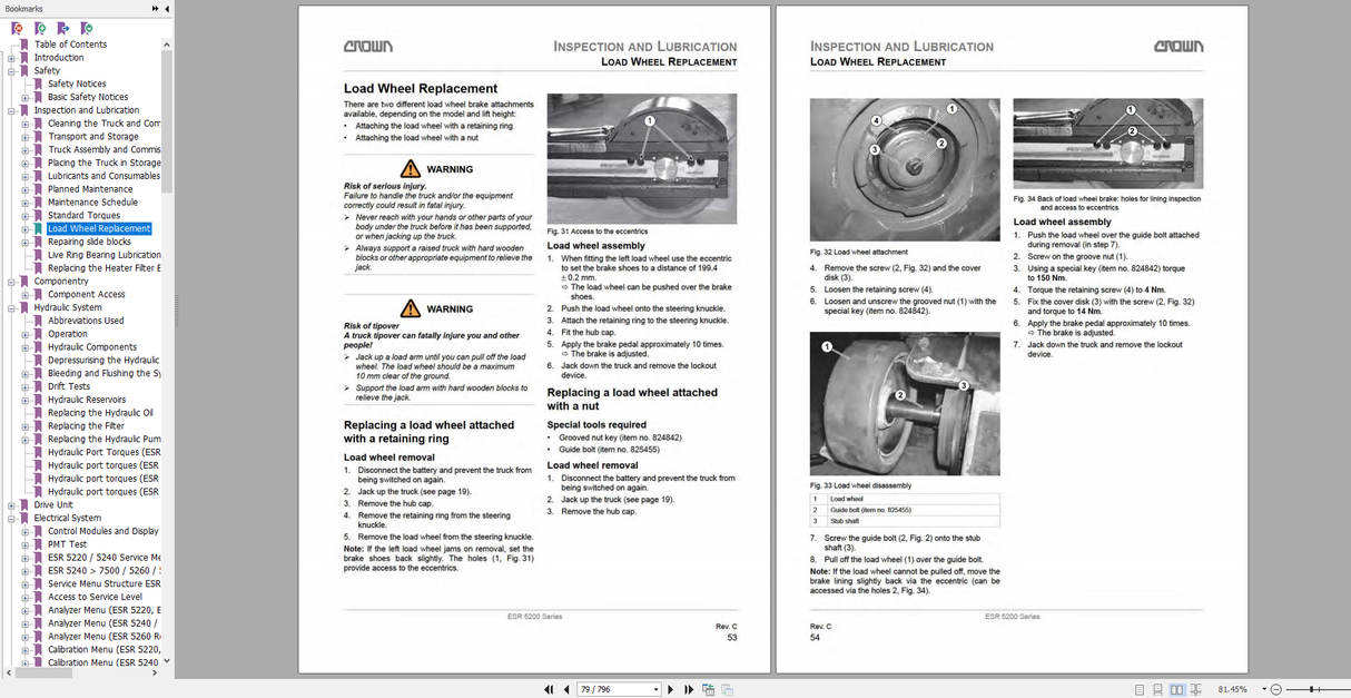 CROWN Forklift Truck Service Manuals Operation & Maintenance & Parts Manual Update 2023 PDF 12.82 GB