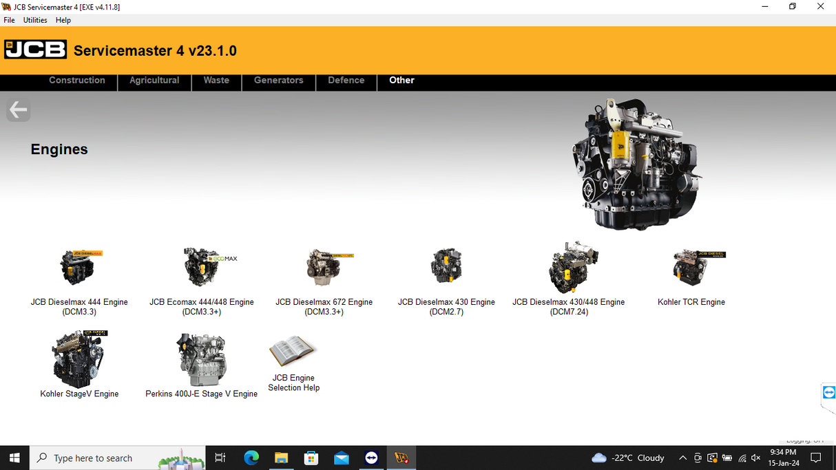 JCB Diagnostic Software Service Master 4 v23.1.0 (2023)