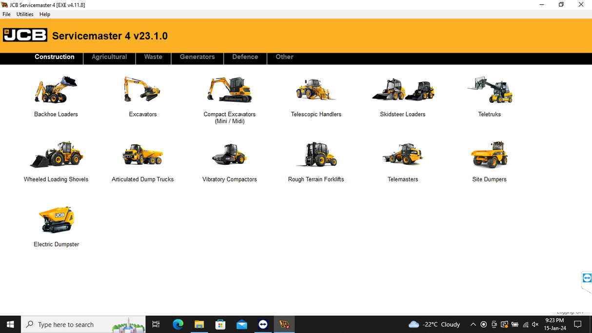 JCB Diagnostic Software Service Master 4 v23.1.0 (2023)