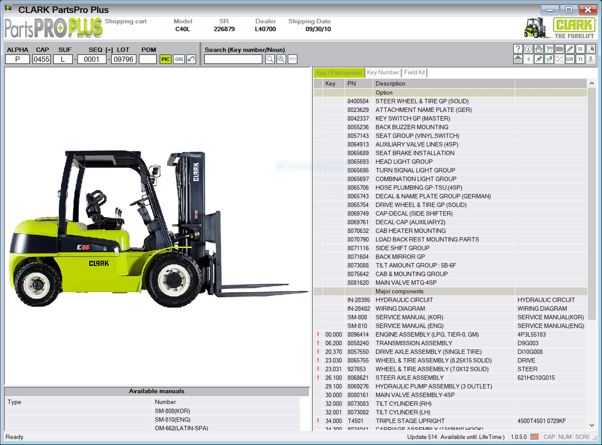 Clark Parts Pro Plus Electronic Parts Catalog