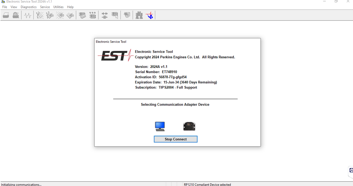 Perkins EST 2024A Electronic Service Tool