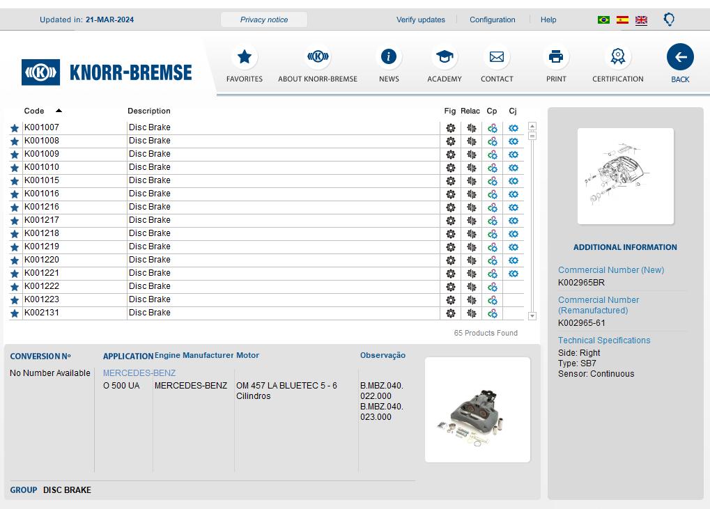 KNORR-BREMSE ELECTRONIC PARTS CATALOG