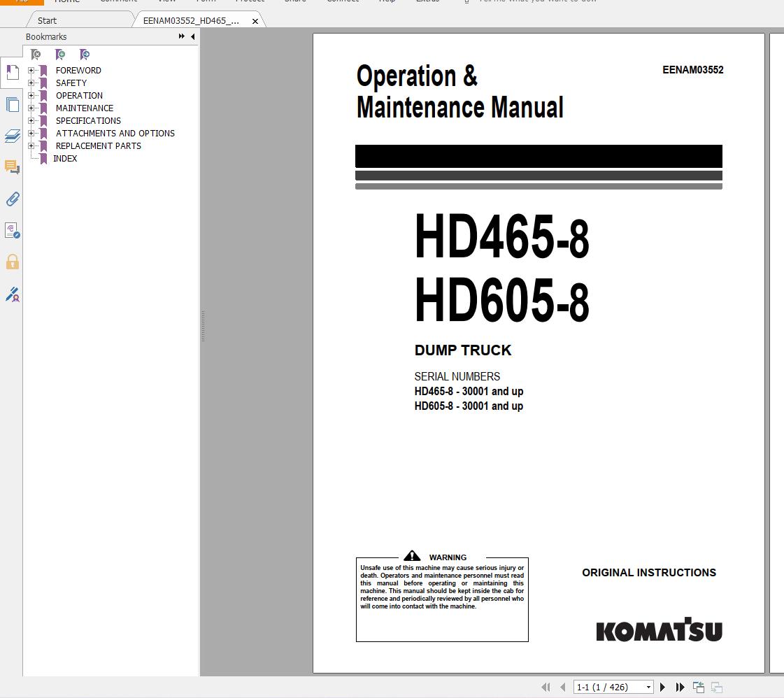 Komatsu Mining Dump Trucks 3.75 GB PDF Updated 2022 Shop Manuals, Operator & Maintenance Manual