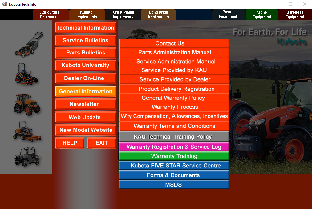 Kubota & Krone Agricultural Machinery Technical Information (Workshop Manual, Parts Manual, Service Information)