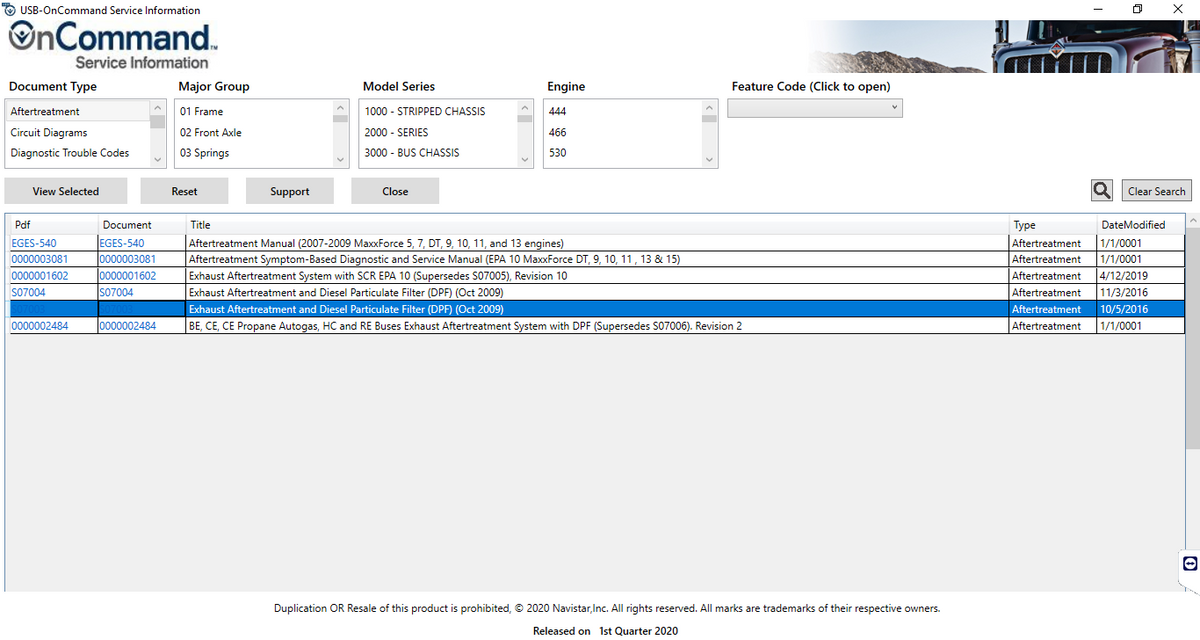 NAVISTAR ONCOMMAND SERVICE INFORMATION 2020 – Motorsymph Diesel