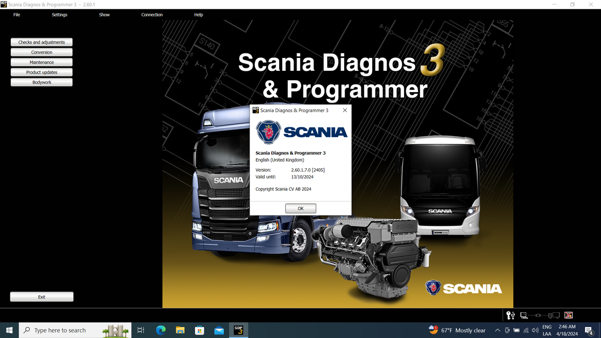 Scania Diagnos & Programmer 3 2.71.1.2 + XCOM 2.54 + BNS II Service Tool (BST) + Marine Edition
