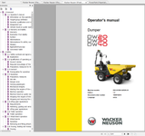 Wacker Neuson Wheel Dumper DW30 Operator, Service Manual & Spare Parts Catalog