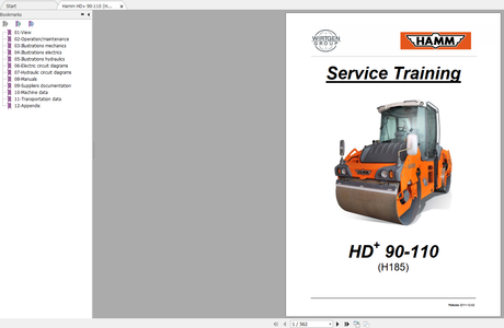 Wirtgen Hamm 1.3 GB Service Training, Operating Parts Manual & Schematic