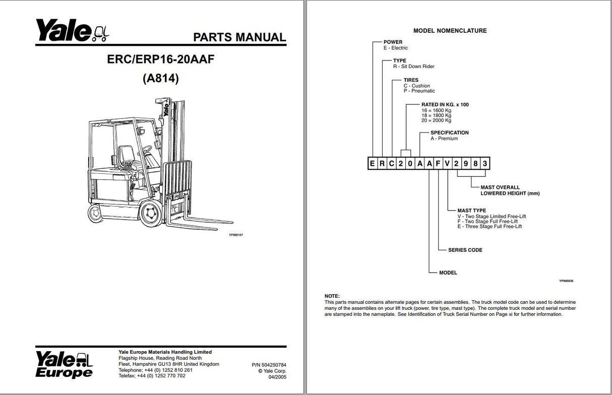 Yale Forklift PDF 14.4GB Service & Parts Manuals Full Model Updated 2019