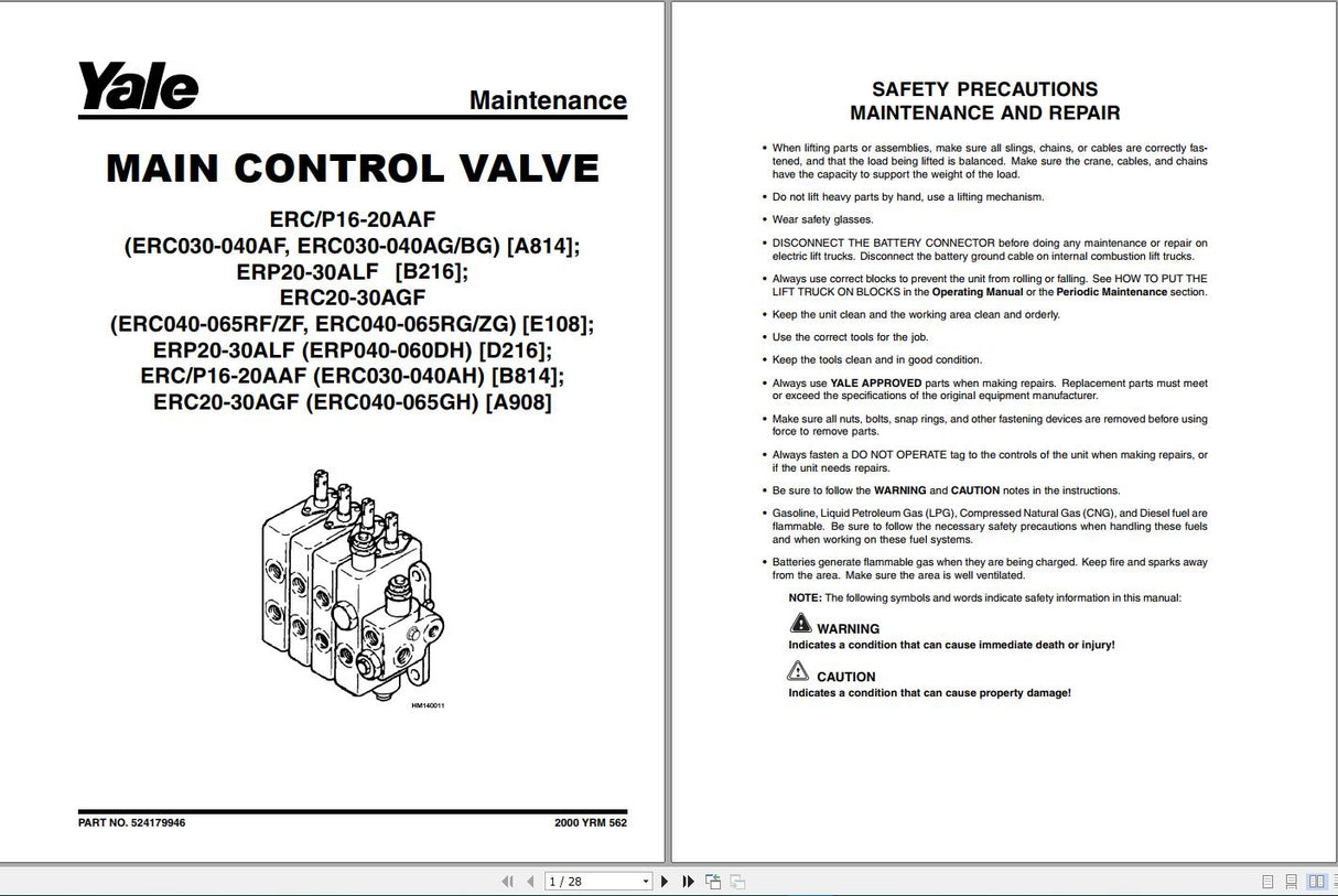 Yale Forklift PDF 14.4GB Service & Parts Manuals Full Model Updated 2019