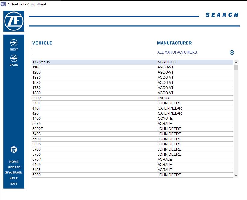 ZF AGRICULTURAL ELECTRONIC PARTS CATALOG