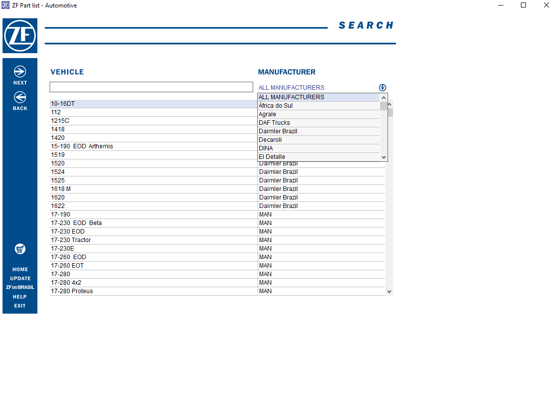 ZF AUTOMOTIVE ELECTRONIC PARTS CATALOG